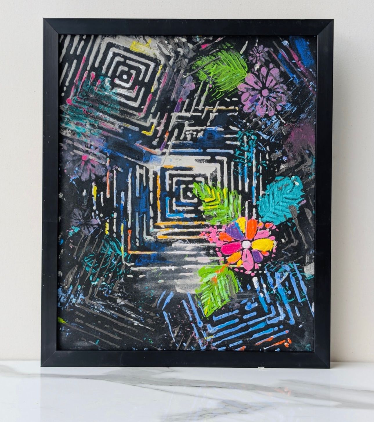 Abstract Textured Handmade Painting – 13x16 inches